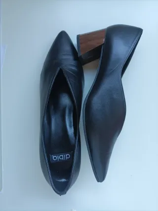Zapatos Dibia Piel Elegantes Talla 38 Negros
