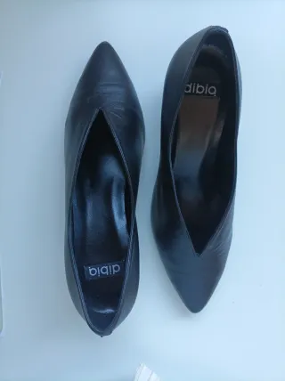 Zapatos Dibia Piel Elegantes Talla 38 Negros