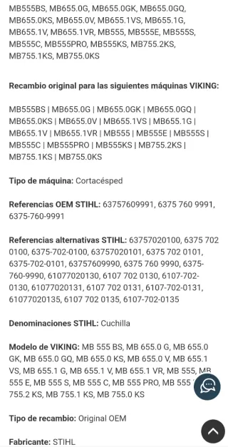 Cuchilla cortacésped Viking