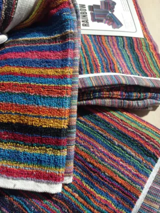 3 Teli Bagno Spugna Cotone Multicolore