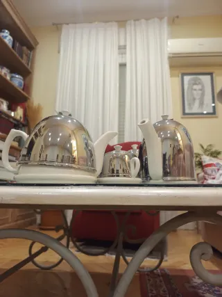 Juego Teteras Porcelana Inglesa Plata