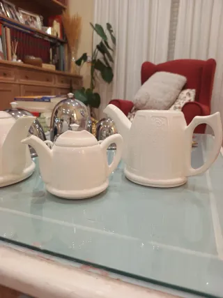 Juego Teteras Porcelana Inglesa Plata