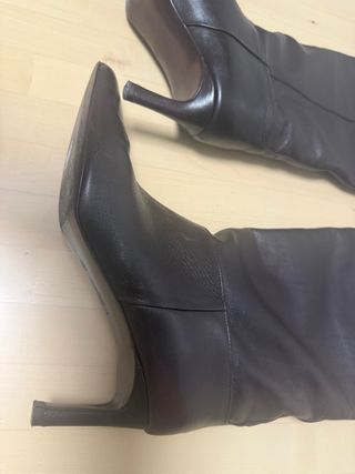 Botas altas piel marrón Massimo Dutti T40