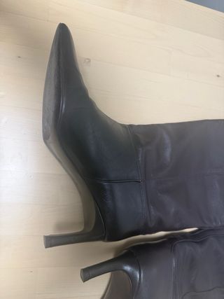 Botas altas piel marrón Massimo Dutti T40