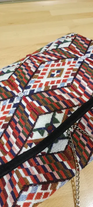 Bolso de fiesta étnico multicolor