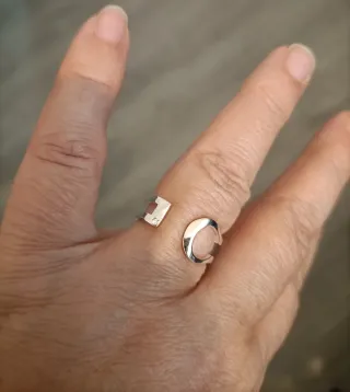 Anillo Plata Ajustable Diseño Moderno