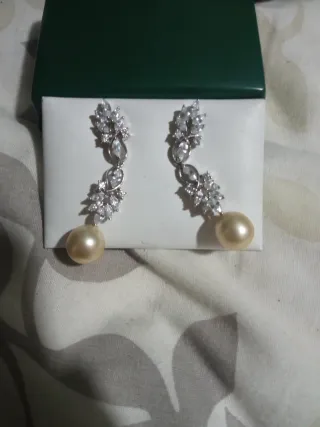 Pendientes Plata Zirconita Perla