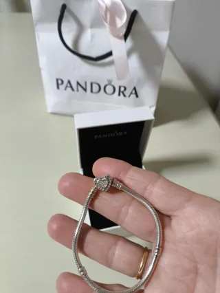Pulsera Pandora Corazón Brillante 18cm