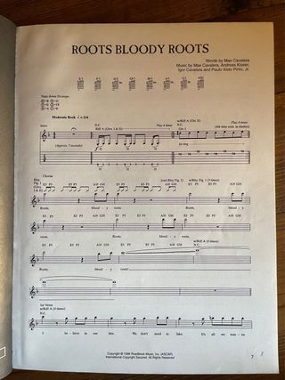 Sepultura Roots Libro Guitarra Tablatura