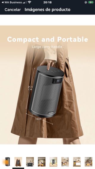 Calefactor Cerámico PTC 1500W Bajo Consumo