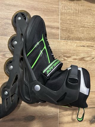 Patines en línea Rollerblade negros y verdes t-43