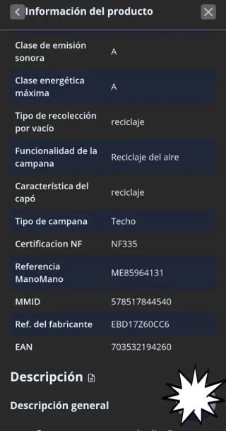 Campana Extractora Firegas Clase A