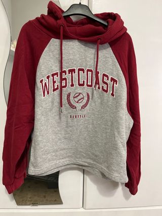 Sudadera West Coast Seattle Gris/Rojo