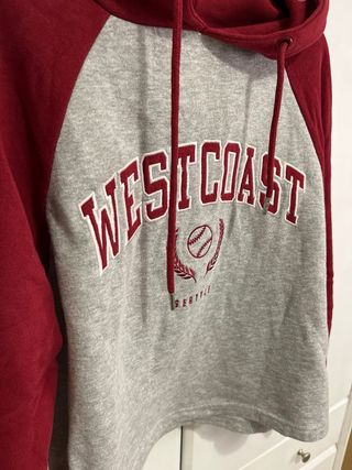 Sudadera West Coast Seattle Gris/Rojo