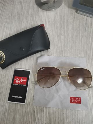 Occhiali da sole Ray-Ban marroni e oro