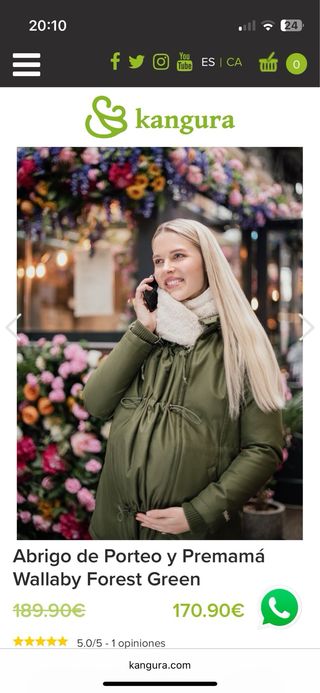 Chaqueta / parka Porteo Premamá Wombat Wallaby