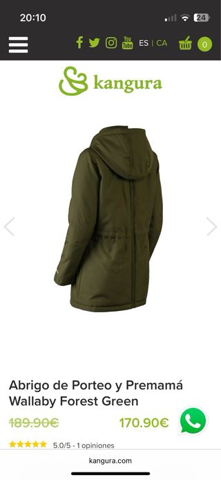 Chaqueta / parka Porteo Premamá Wombat Wallaby