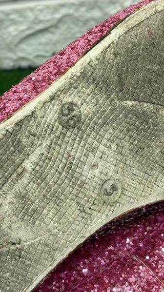 Scarpe donna glitter rosa e argento