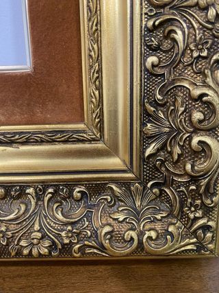 Marco antiguo madera y pan de oro 50 x 48 cm