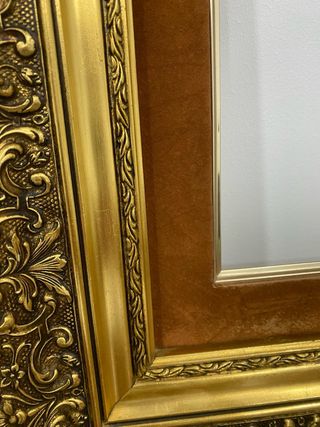 Marco antiguo madera y pan de oro 50 x 48 cm