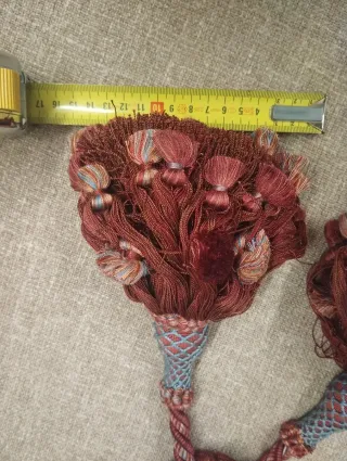 2 Abrazaderas Cortinas Borlas Rosas