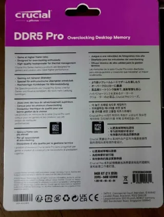 Kit Crucial Pro DDR5 64GB (2x32GB) 6400MHz CL40