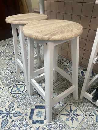 Mesa alta cocina madera y metal