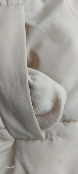 Abrigo largo acolchado oversize beige