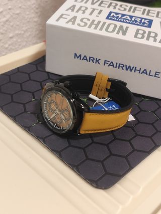 Reloj Mark Fairwhale Hombre Negro Naranja