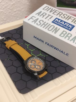Reloj Mark Fairwhale Hombre Negro Naranja