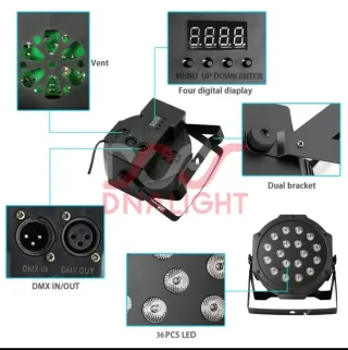 4x Proiettore Luci Strobo Discoteca Rgb led farett