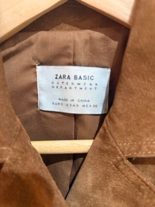 Chaqueta Zara Piel Marrón Talla S