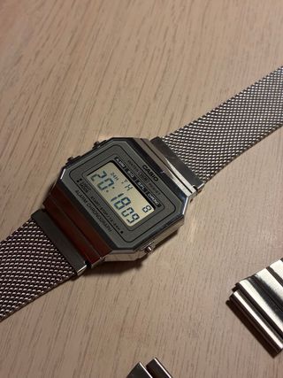 Reloj Casio A700 Plateado + Correa Extra
