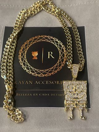 Collar Bob Esponja Chapado Oro 14K 50cm