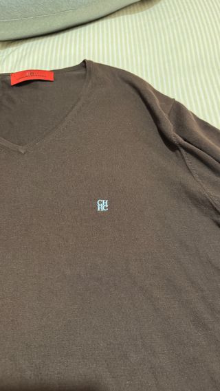 Jersey Carolina Herrera Marrón V-Neck