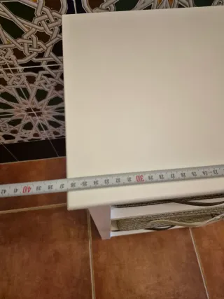 Mueble auxiliar 3 cestas mimbre blanco