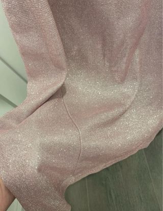 Vestido fiesta rosa purpurina