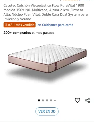 Colchón Cecotec Viscoelástico 150x190