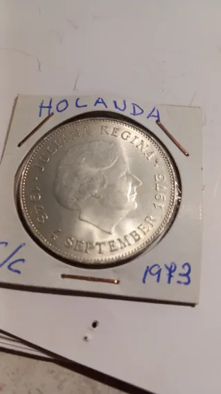Moneda Plata Holanda Juliana 1973