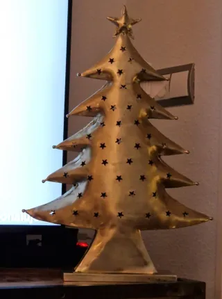 Candelabro Árbol de Navidad Dorado Metal