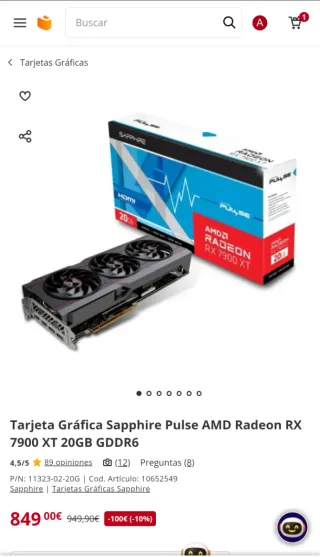 Sapphire RX 7900 XT 20GB