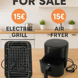 Parrilla Eléctrica y Freidora de Aire 15€