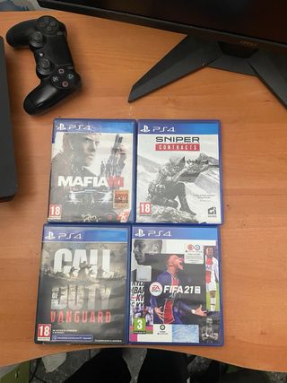 PS4 Fat Negra + Mando + Cable