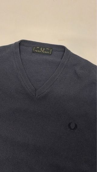 Maglione Fred Perry Blu V-Neck