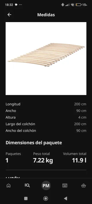 Somier de lamas para cama 90x200
