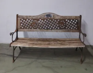 Banco de jardín hierro fundido y madera, ( forja )