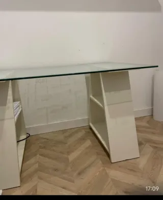 Escritorio cristal y madera