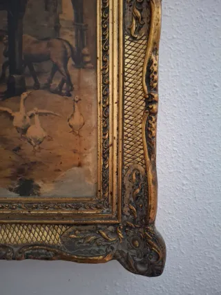 Cuadro antiguo con marco dorado