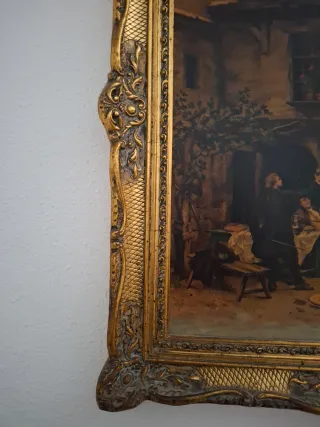 Cuadro antiguo con marco dorado