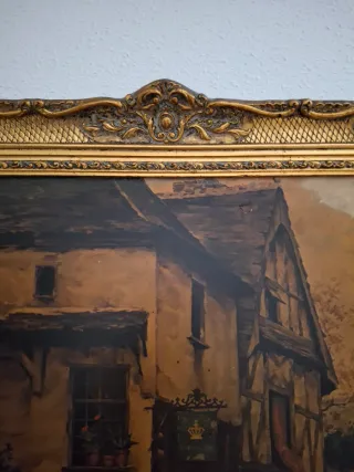 Cuadro antiguo con marco dorado